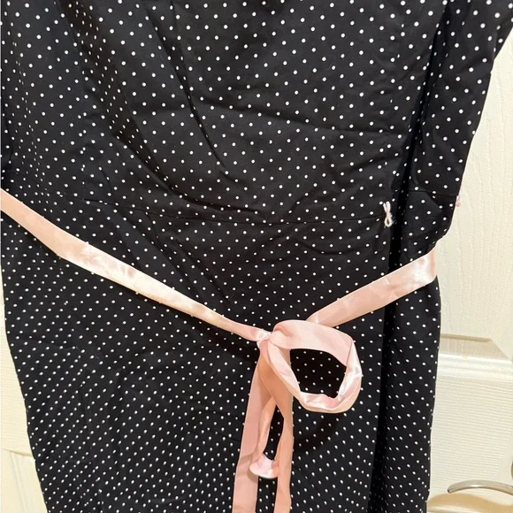 Vintage 2000s Coldwater Creek Black & Pink Midi Cottagecore Dress NWOT - Picture 4 of 6